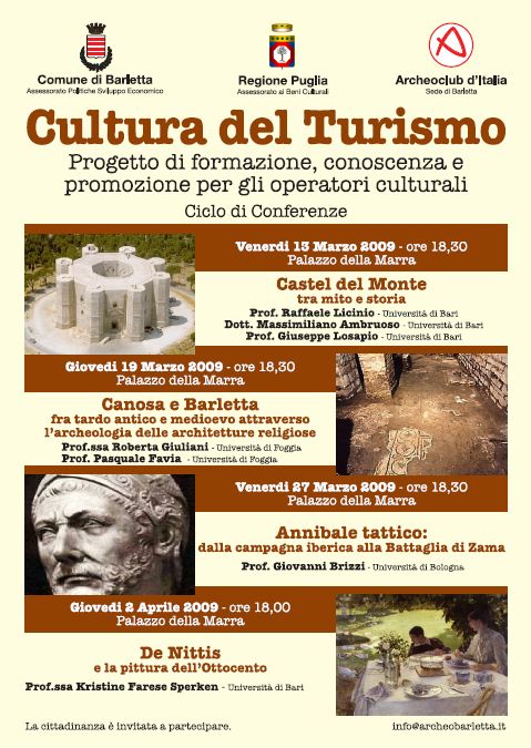 Locandina conferenze Cultura del Turismo